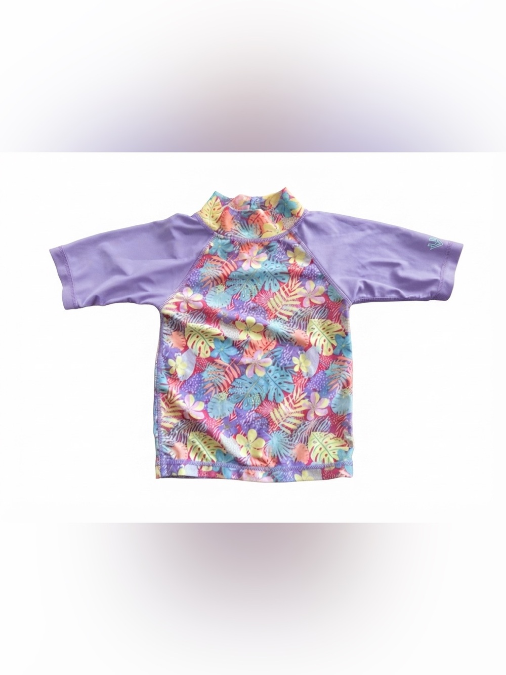UV Skinz Tropical Purple Shortsleeve Rashguard Girls 3T